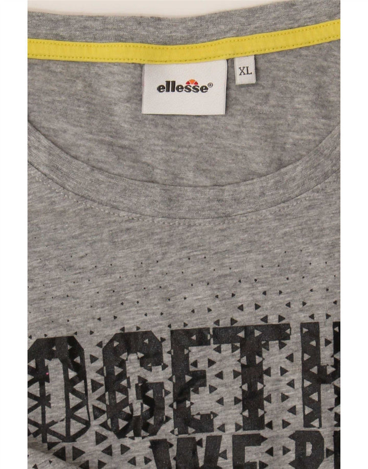 Ellesse Dame Grafisk T-Shirt Top UK 18 XL Grå