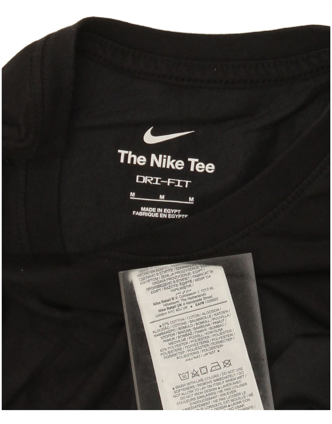 Nike Herre Dri Fit grafisk T-shirt Top Medium Sort Bomuld