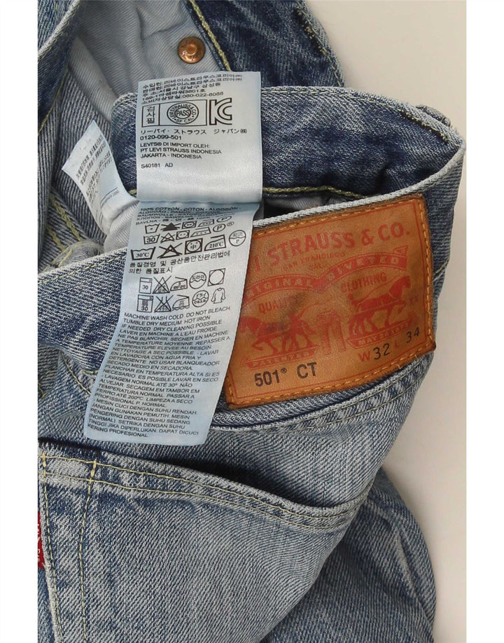 Levi's Herre 501 Straight Jeans W32 L31 Blå Bomuld