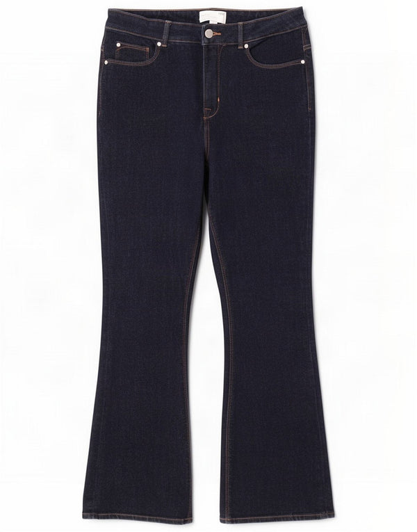 Marks & Spencer Dame Slim Flared Jeans UK 14 Large W32 L30 Navy Blue