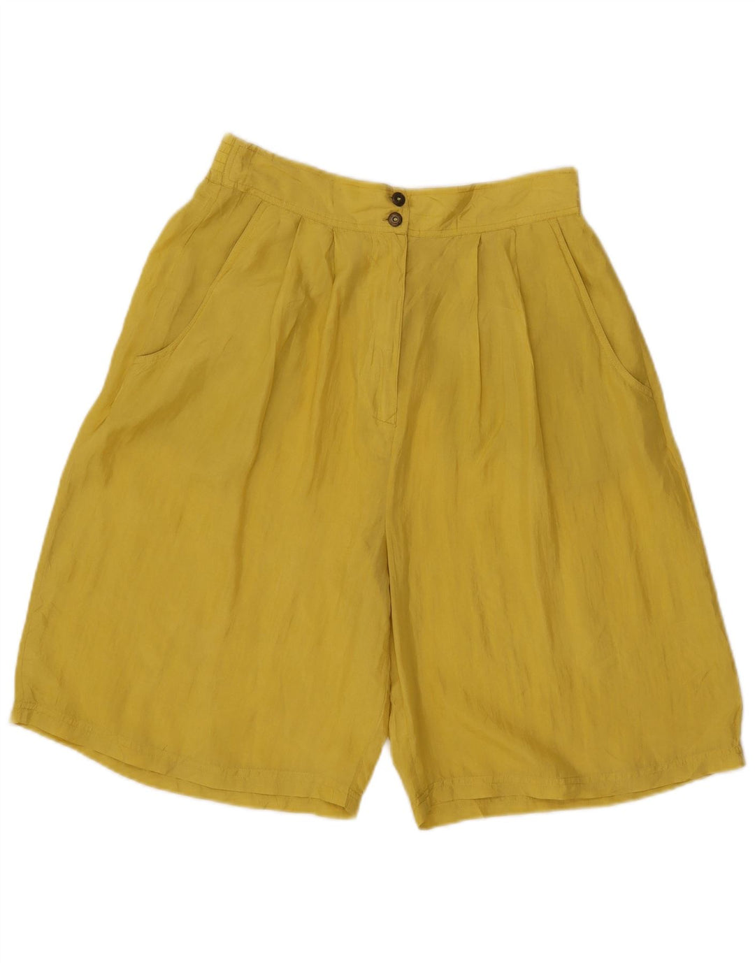 MPG kvinders højtaljede bermudashorts IT 44 Medium W29 gul silke