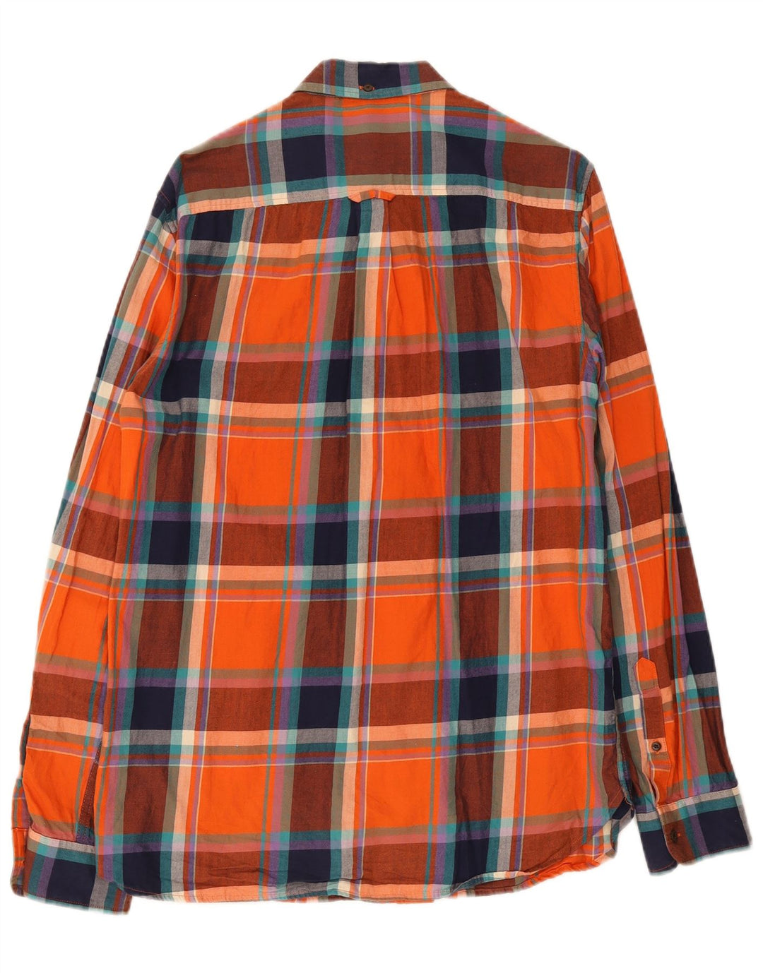 Superdry Flanellskjorte til mænd, stor orange plaid bomuld