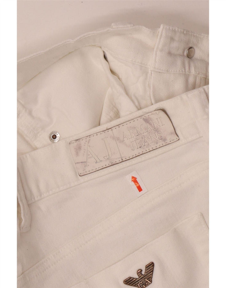 Armani Womens Regular Straight Jeans W29 L30 Hvid Bomuld