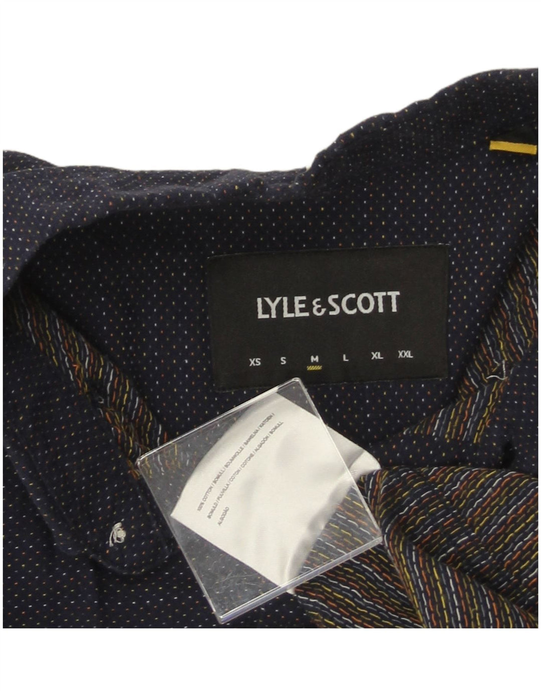 LYLE & SCOTT Herreskjorte Medium Navyblå plettet bomuld