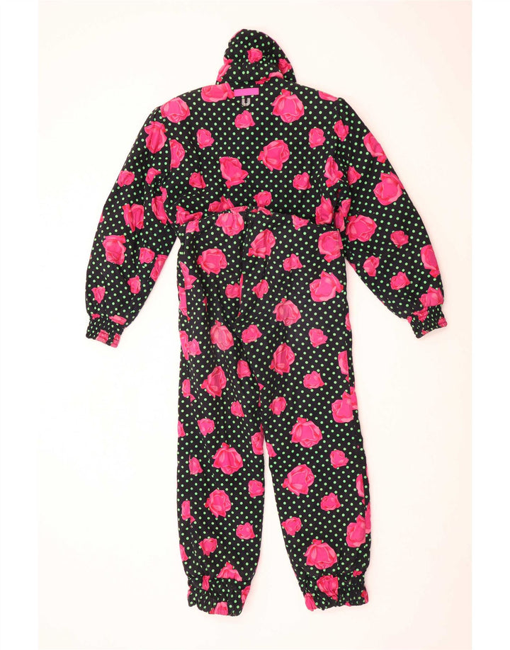 Ungaro Dame Ski Jumpsuit IT 44 Medium Black Floral Bomuld