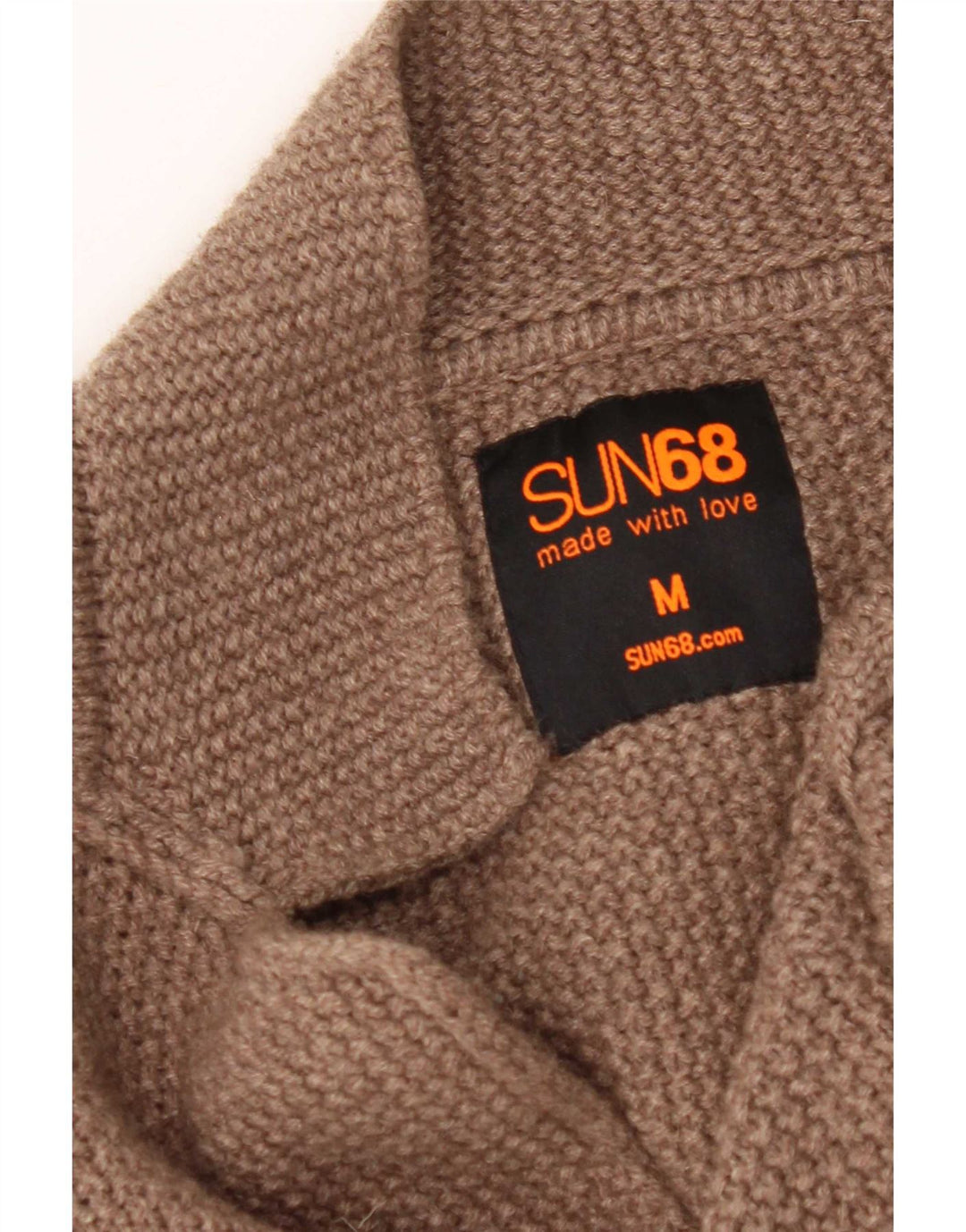 Sun68 Herre cardigan sweater medium brun uld