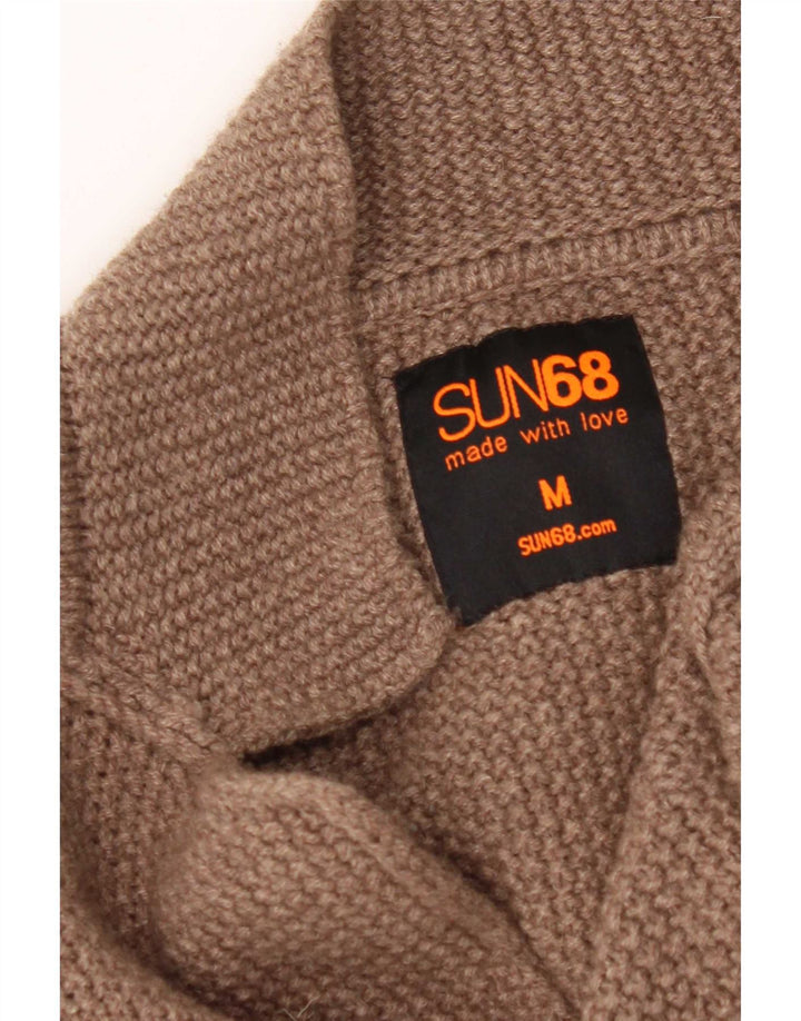 Sun68 Herre cardigan sweater medium brun uld