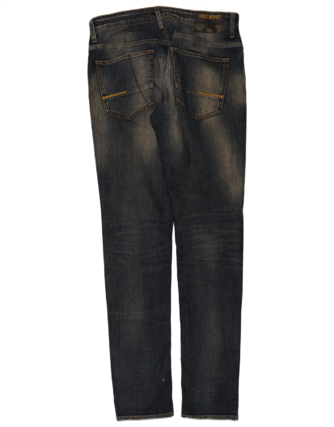 MELTIN' POT Womens Slim Jeans W33 L34 Navy Blue Cotton