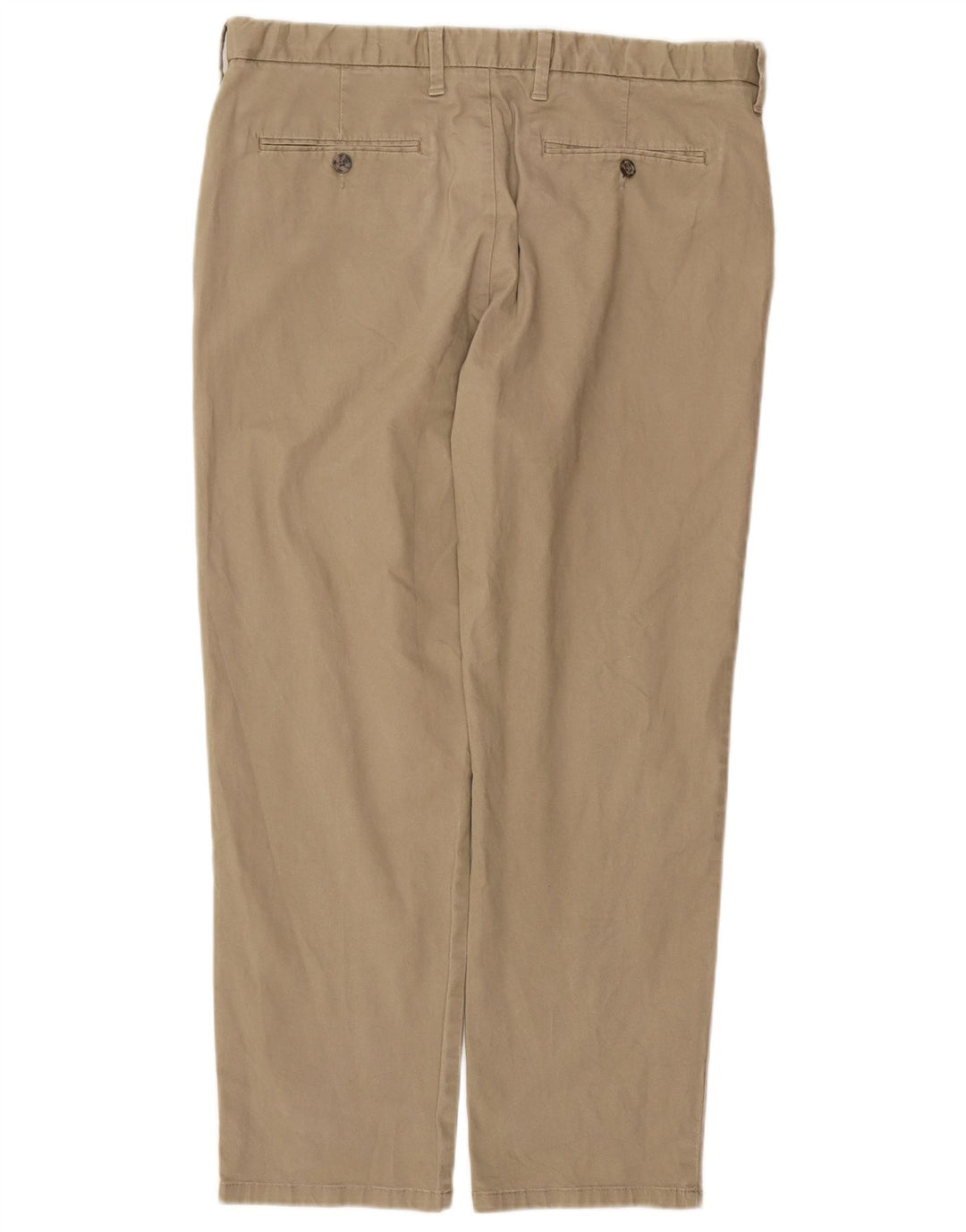 Marks & Spencer Herre Regular Straight Chino Bukser W36 L29 Beige Bomuld