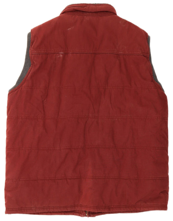 Fat Face Herre Polstret Gilet UK 44 2XL rødbrun bomuld