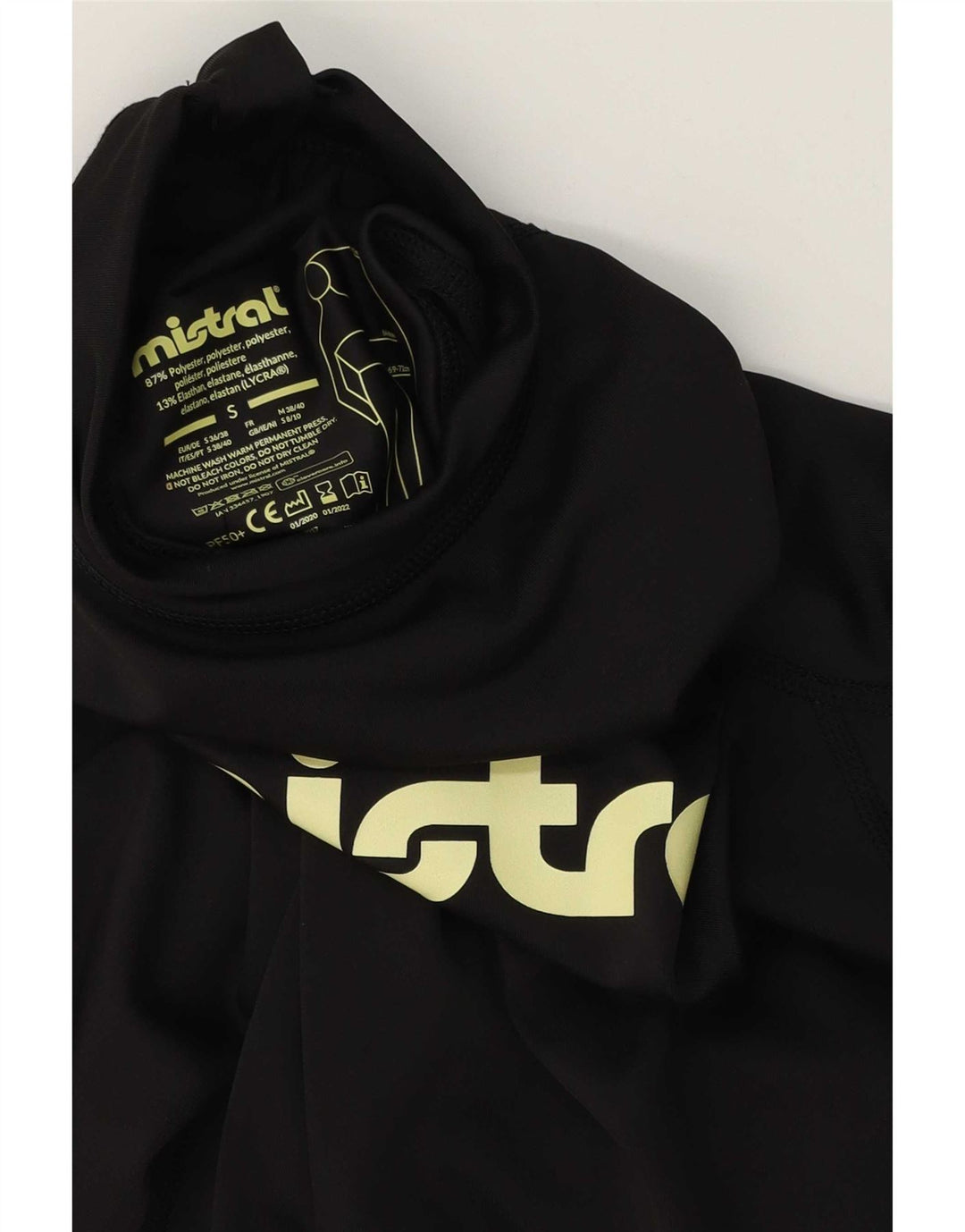 Mistral Herre Grafisk Zip Neck Pullover Træningsdragt Top Lille Sort Polyester