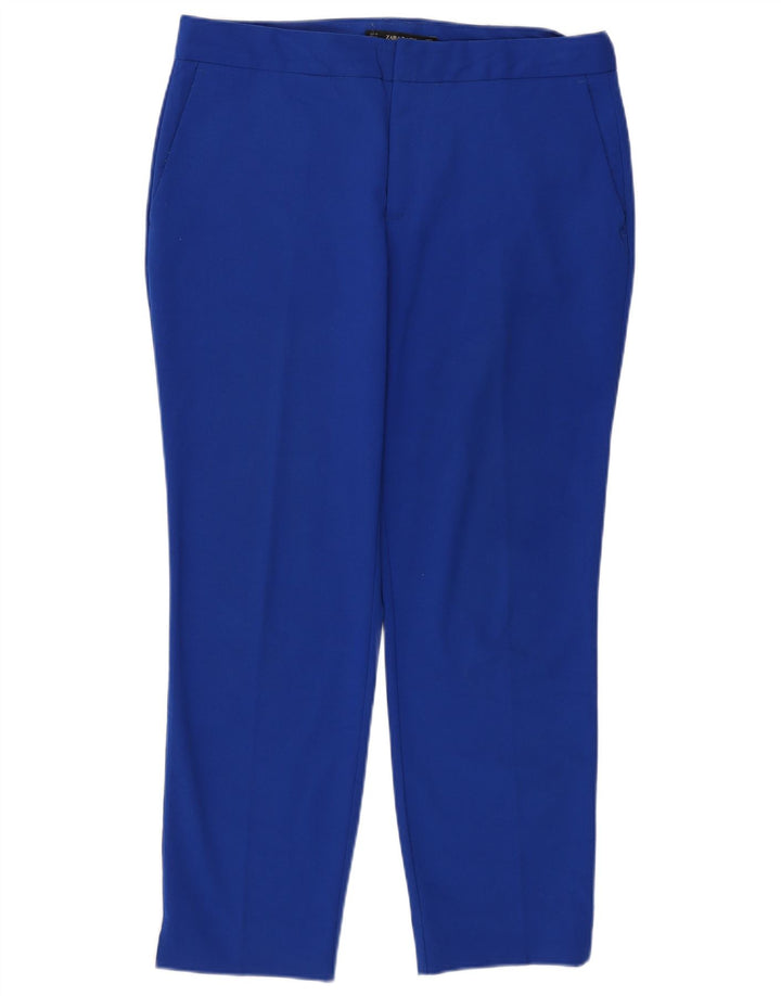 Zara Dame Skinny Cropped Trousers EU 40 Medium W30 L26 Blå Polyester