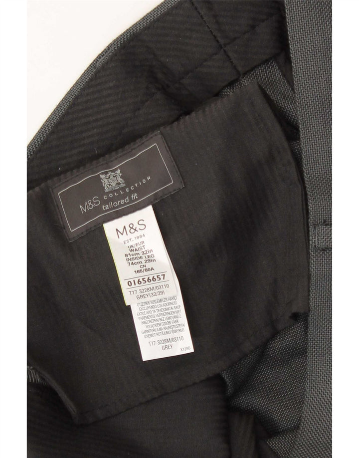 Marks & Spencer Herre Tailored Fit Chino Bukser W32 L29 Grå Polyester