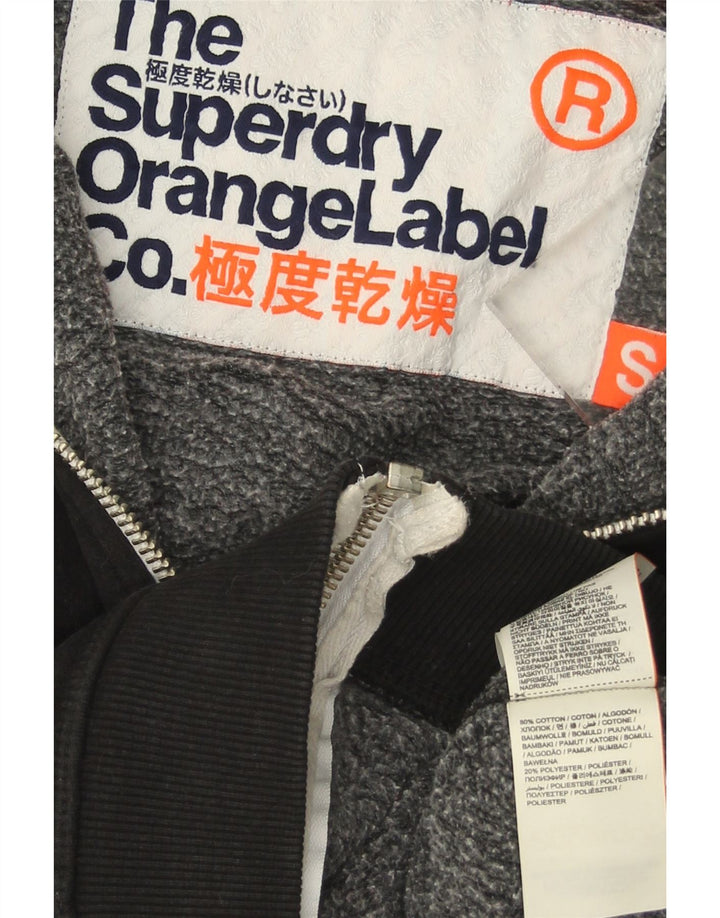 Superdry Hættetrøje med lynlås til mænd, lille sort bomuld