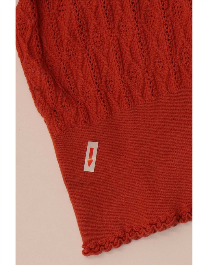 Oasis Dame Oversized Cardigan Sweater UK 14 Medium Orange Bomuld