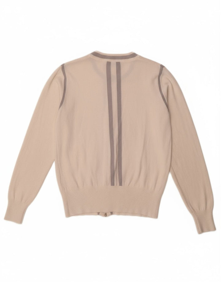 TRUSSARDI JEANS Womens Cardigan Sweater UK 12 Medium White Colourblock