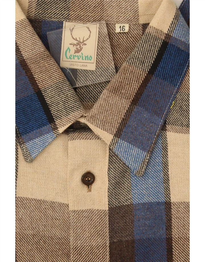 Cervino herre flannel skjorte str. 16 Stor flerfarvet ternet akryl