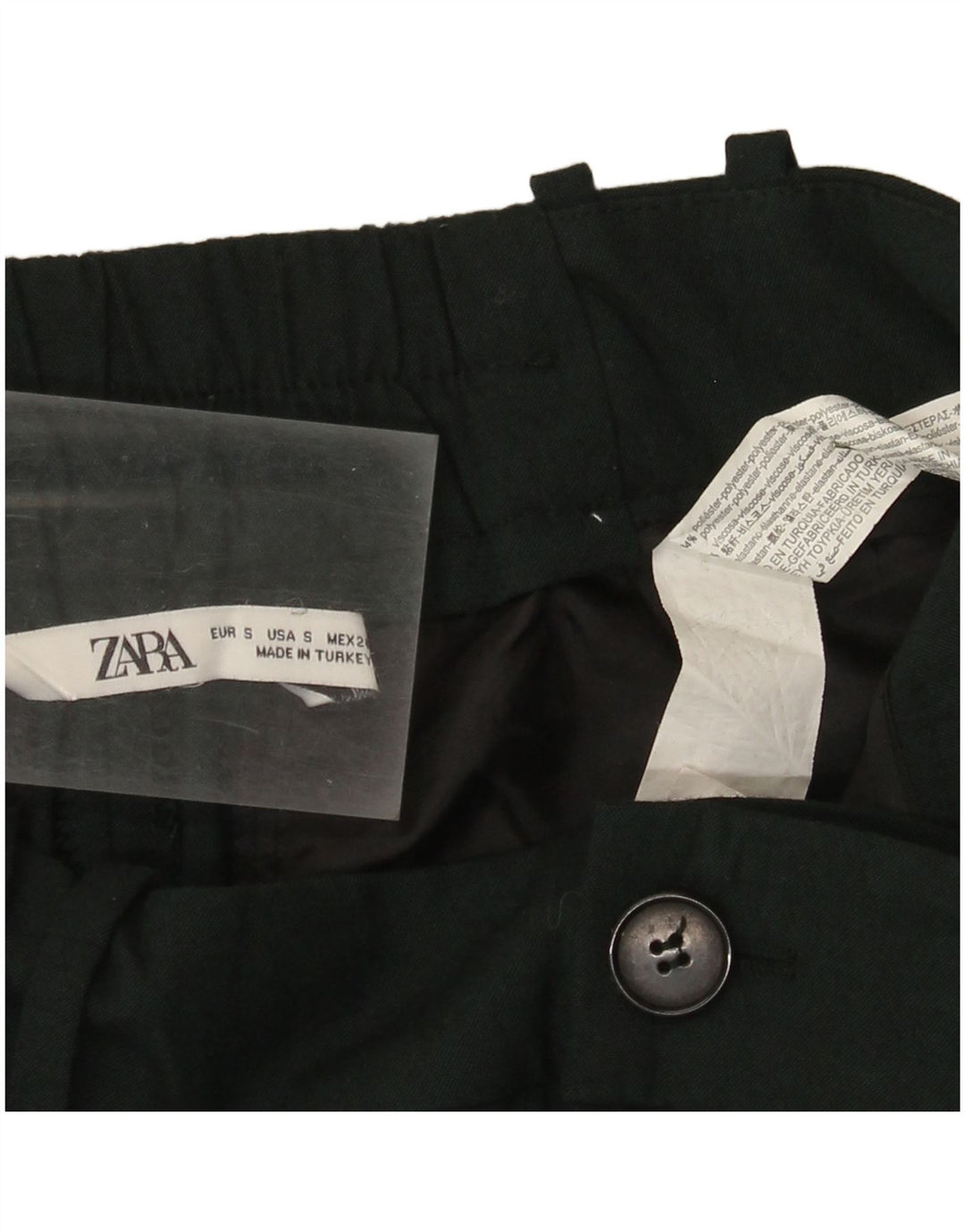 Zara koniske Chinobukser til kvinder Small W25 L25 Grøn polyester