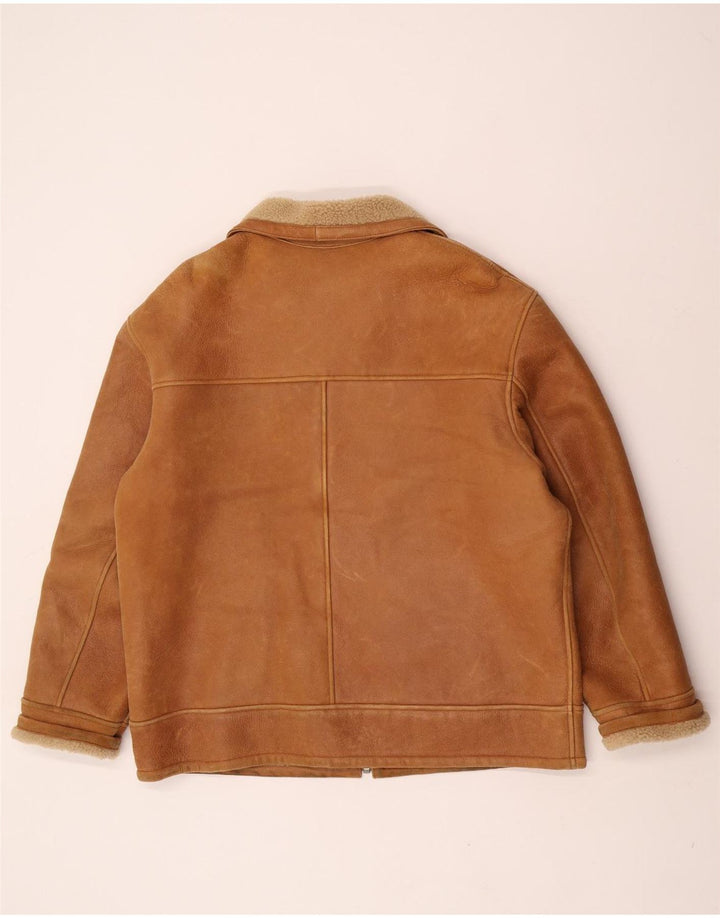 David Moore Herre Shearling Jacket EU 50 Large Brown Shearling