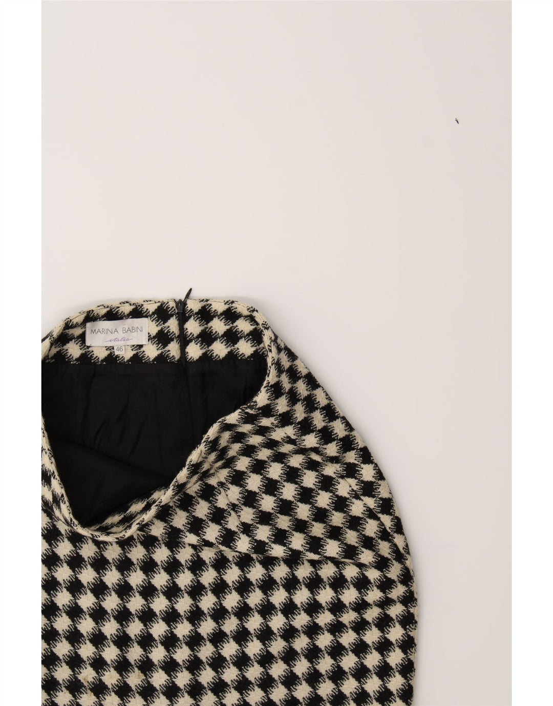 MARINA BABINI Womens Pencil Skirt IT 46 Large W30  Beige Houndstooth Vintage Marina Babini and Second-Hand Marina Babini from Messina Hembry 
