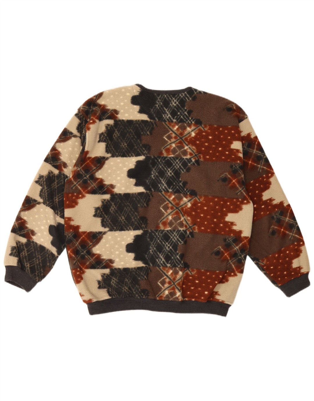Vintage fleecejakke til mænd IT 50 Medium Flerfarvet geometrisk polyester