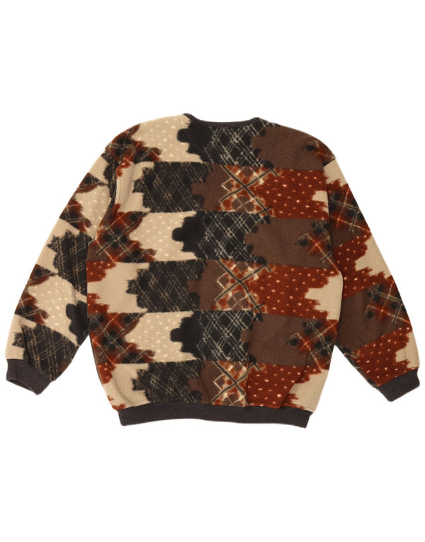 Vintage fleecejakke til mænd IT 50 Medium Flerfarvet geometrisk polyester