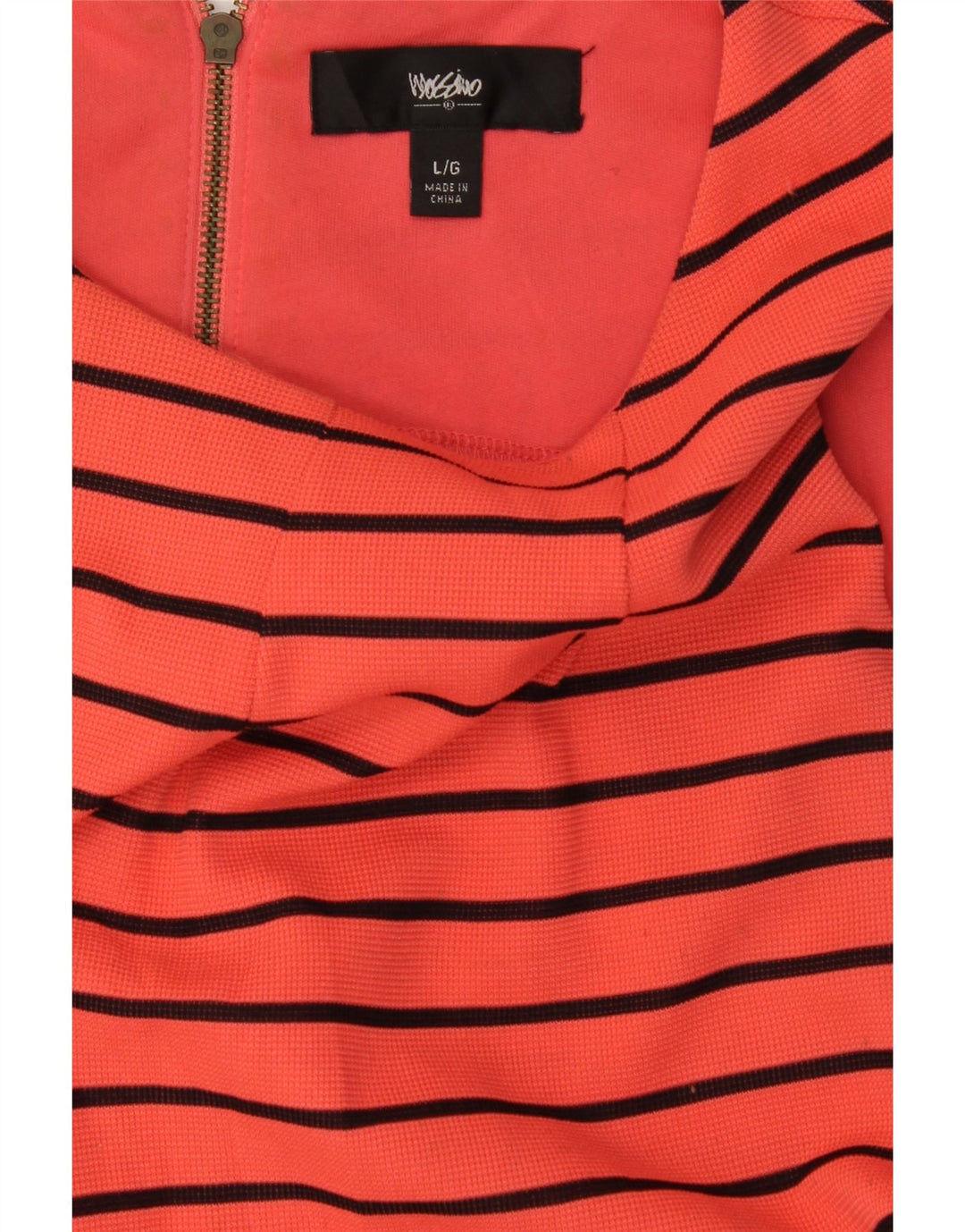 MOSSIMO Womens Sleeveless A-Line Dress UK 16 Large Orange Striped Vintage Mossimo and Second-Hand Mossimo from Messina Hembry 