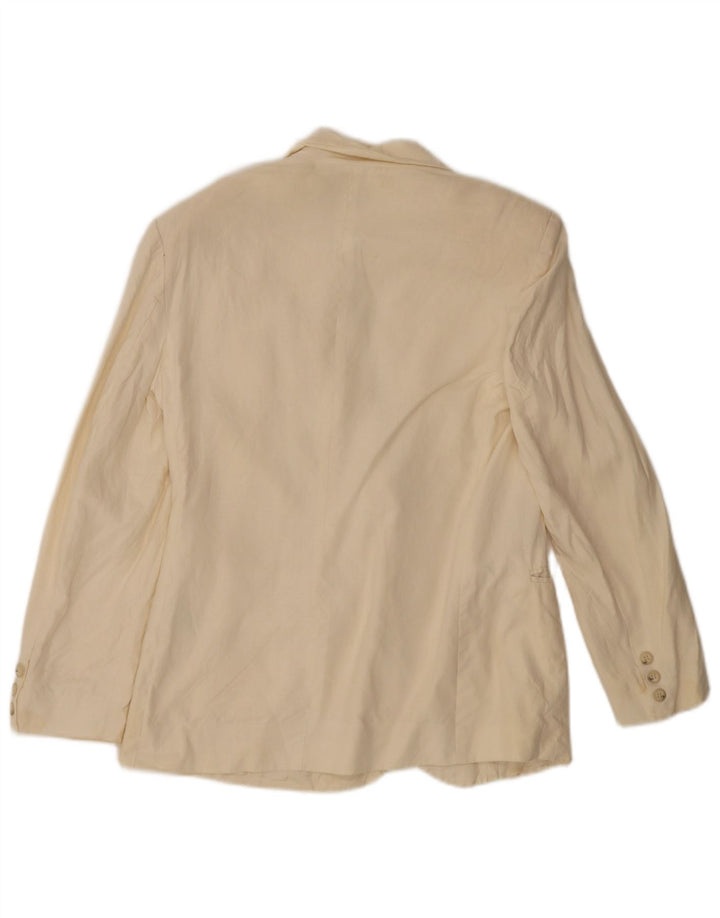 Benetton Dame 2 Button Blazer Jacket IT 44 Medium Off White Linned