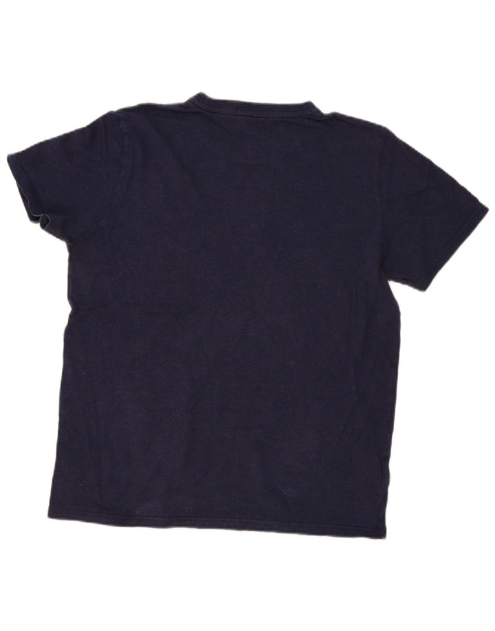 Fred Perry Herre T-shirt Top Stor marineblå bomuld