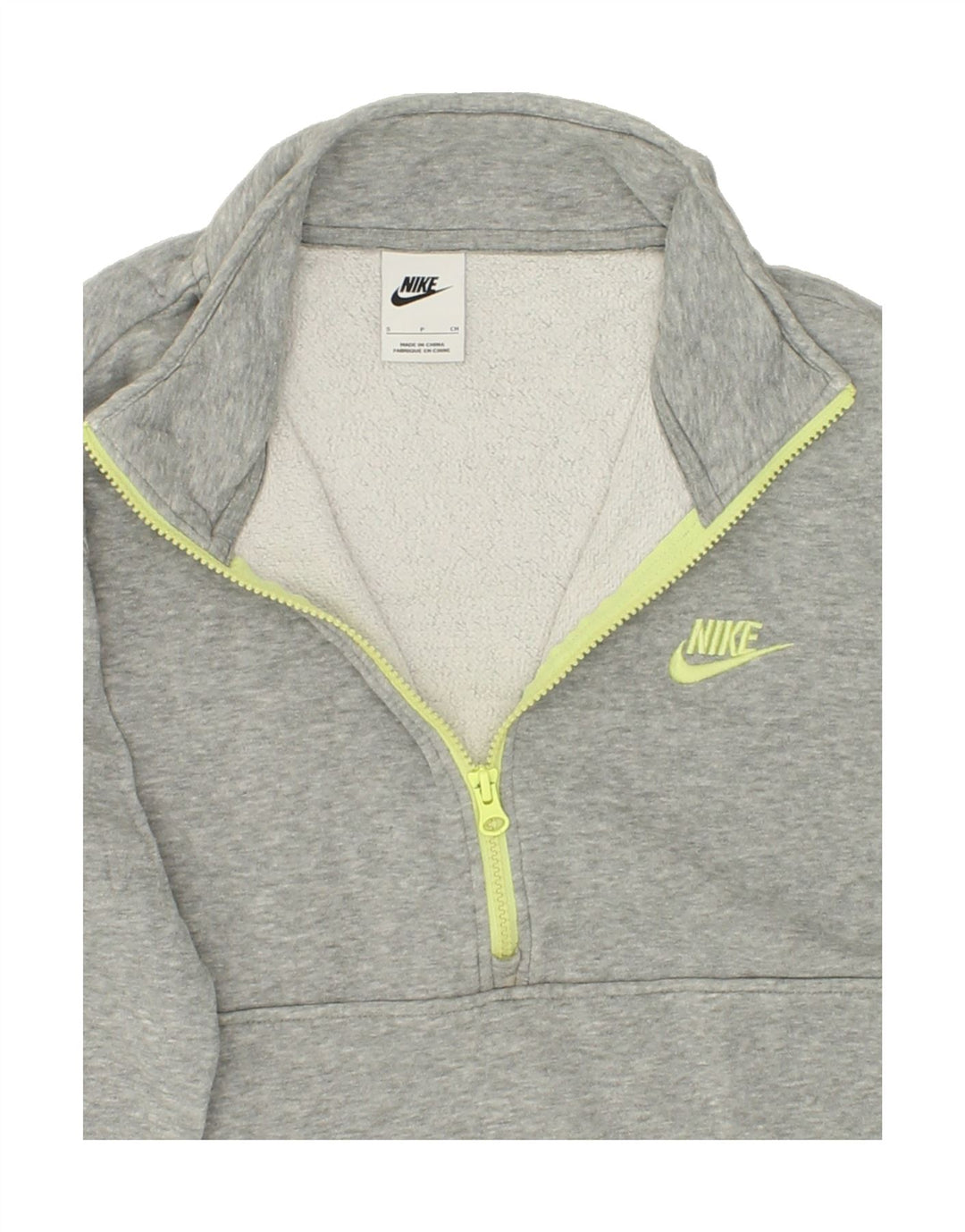 NIKE Mens Zip Neck Sweatshirt Jumper Small Grey Cotton Vintage Nike and Second-Hand Nike from Messina Hembry 