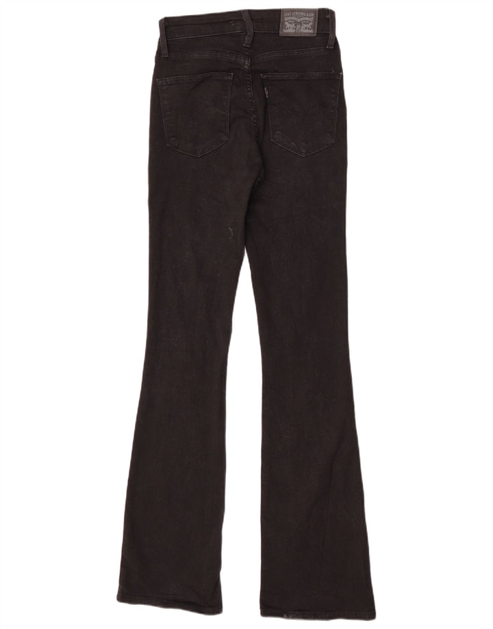 Levi's Womens 725 High Rise Bootcut Jeans W24 L32 Sort Bomuld