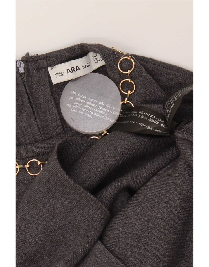 Zara Womens Crop Bluse Top UK 10 Small Grey Viscose