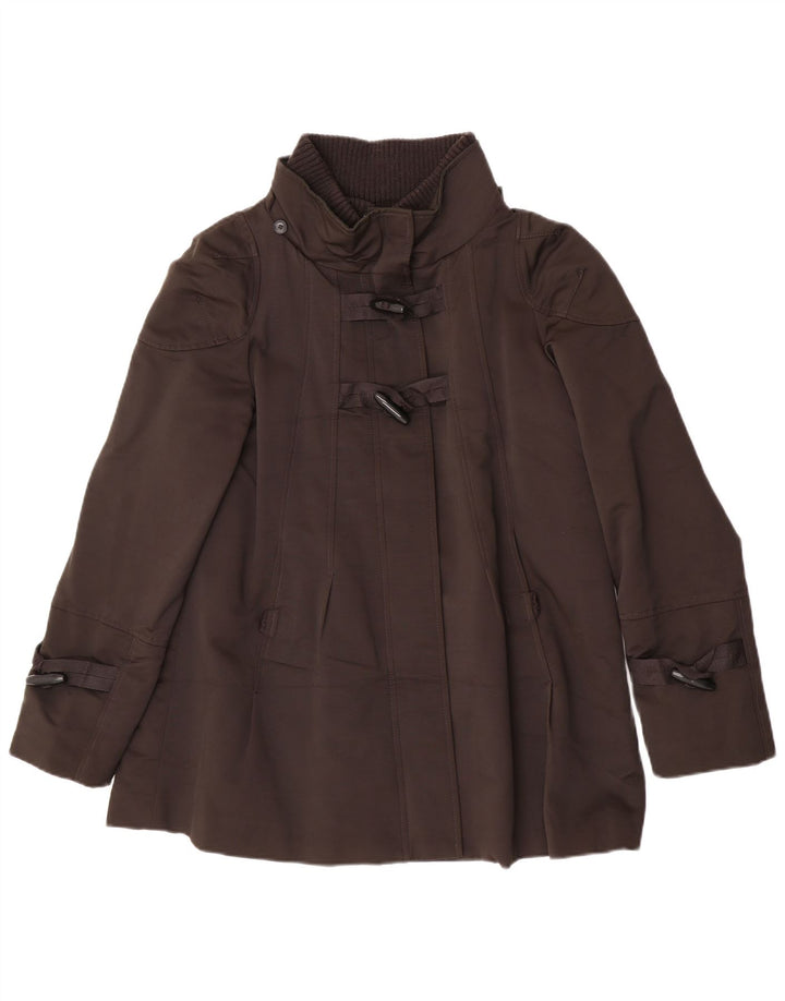 Zara Dame Windbreaker Jacket UK 14 Stor Brun Bomuld