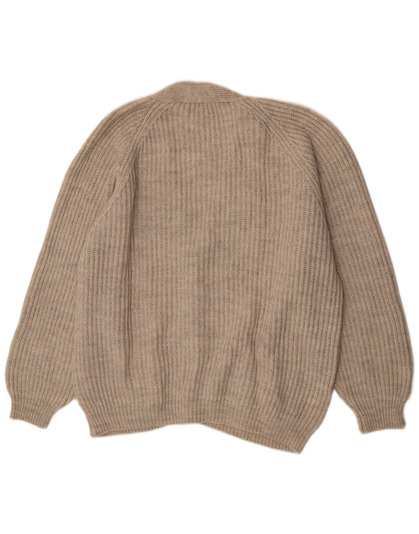 Vintage herre cardigan sweater XL beige uld