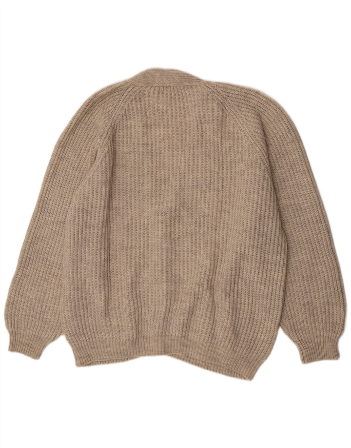 Vintage herre cardigan sweater XL beige uld