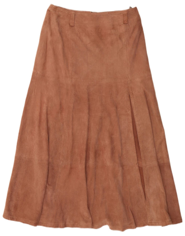 Apart Womens High Waist Suede Skirt UK 14 Medium W28 Brown Leather