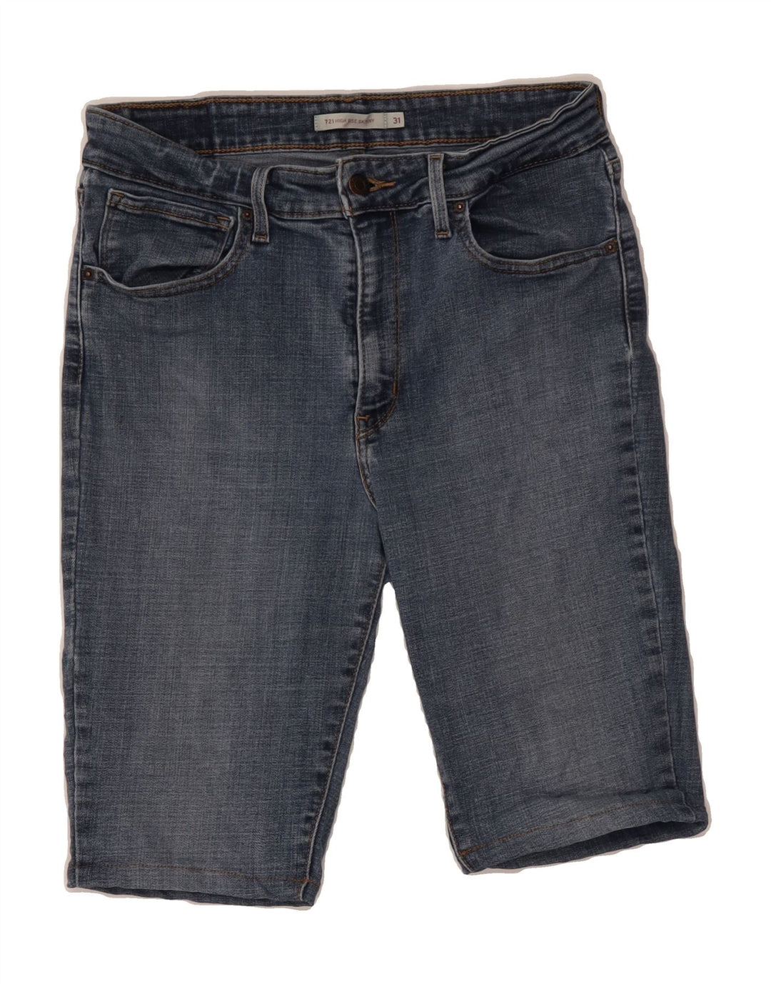 LEVI'S Womens 721 High Waist Denim Shorts W31 Medium Blue Vintage Levi's and Second-Hand Levi's from Messina Hembry 