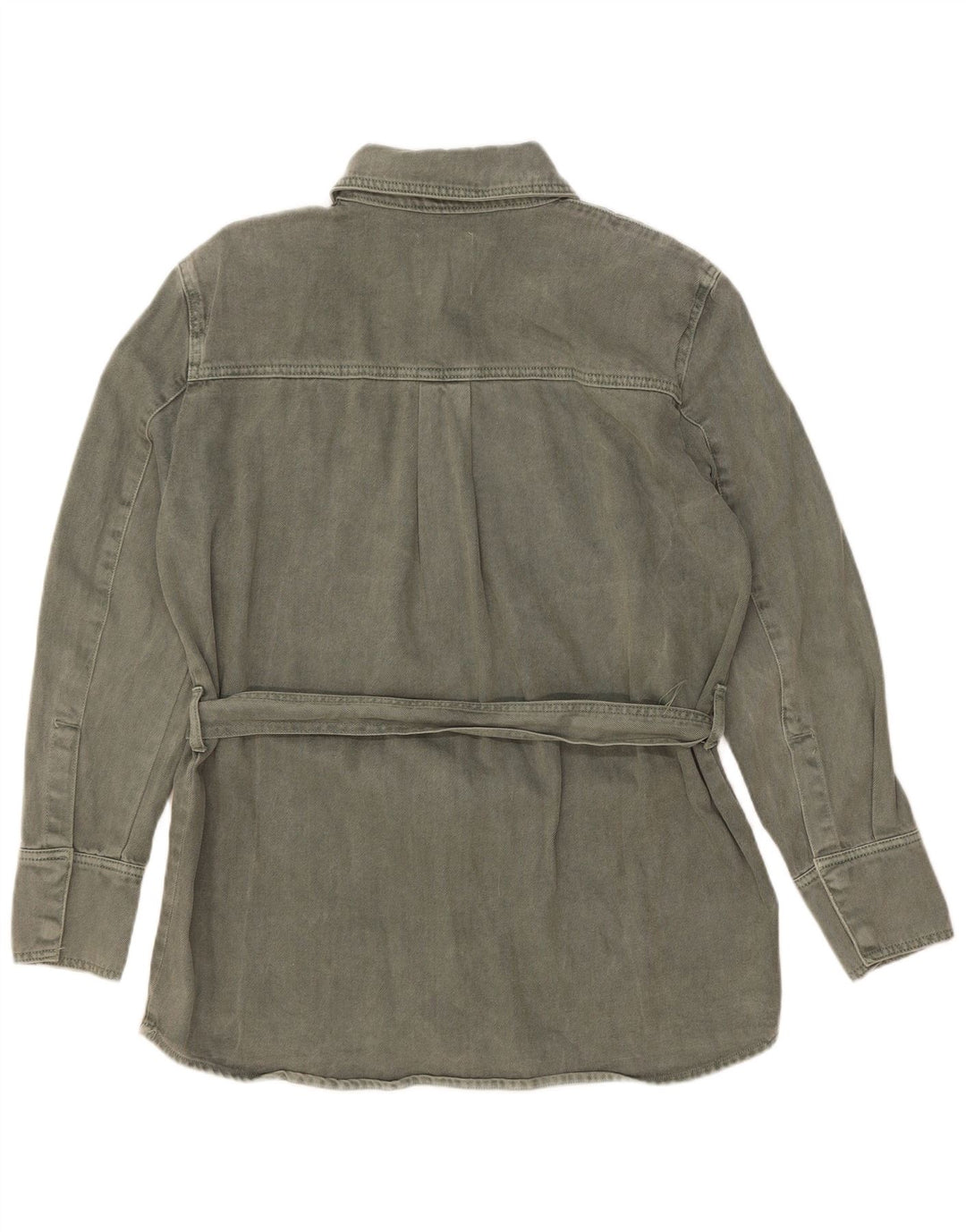 Zara Dame denimjakke UK 14 Medium Khaki Bomuld