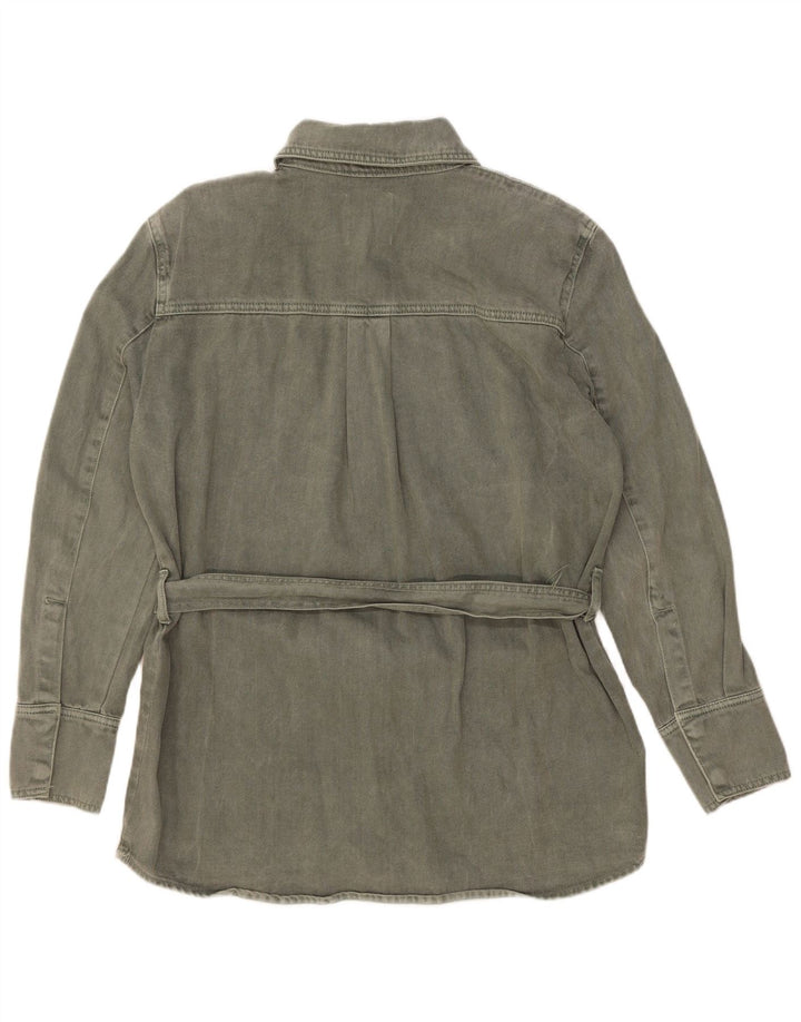 Zara Dame denimjakke UK 14 Medium Khaki Bomuld