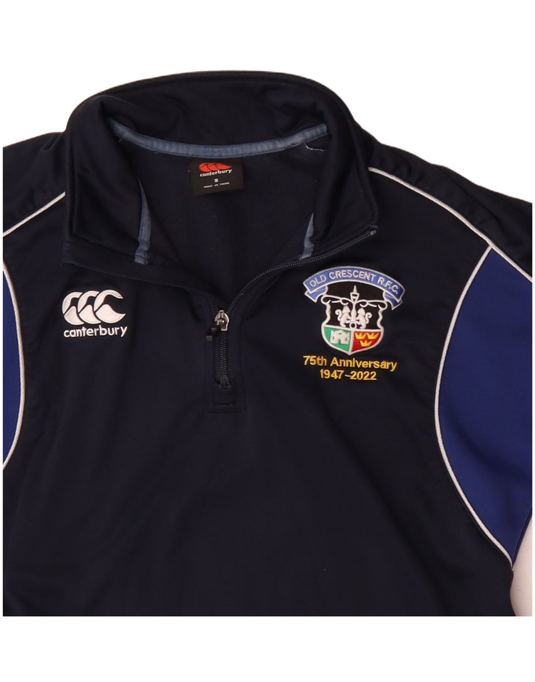 Canterbury Pullover med lynlås til mænd, træningsdragt, lille marineblå farveblok