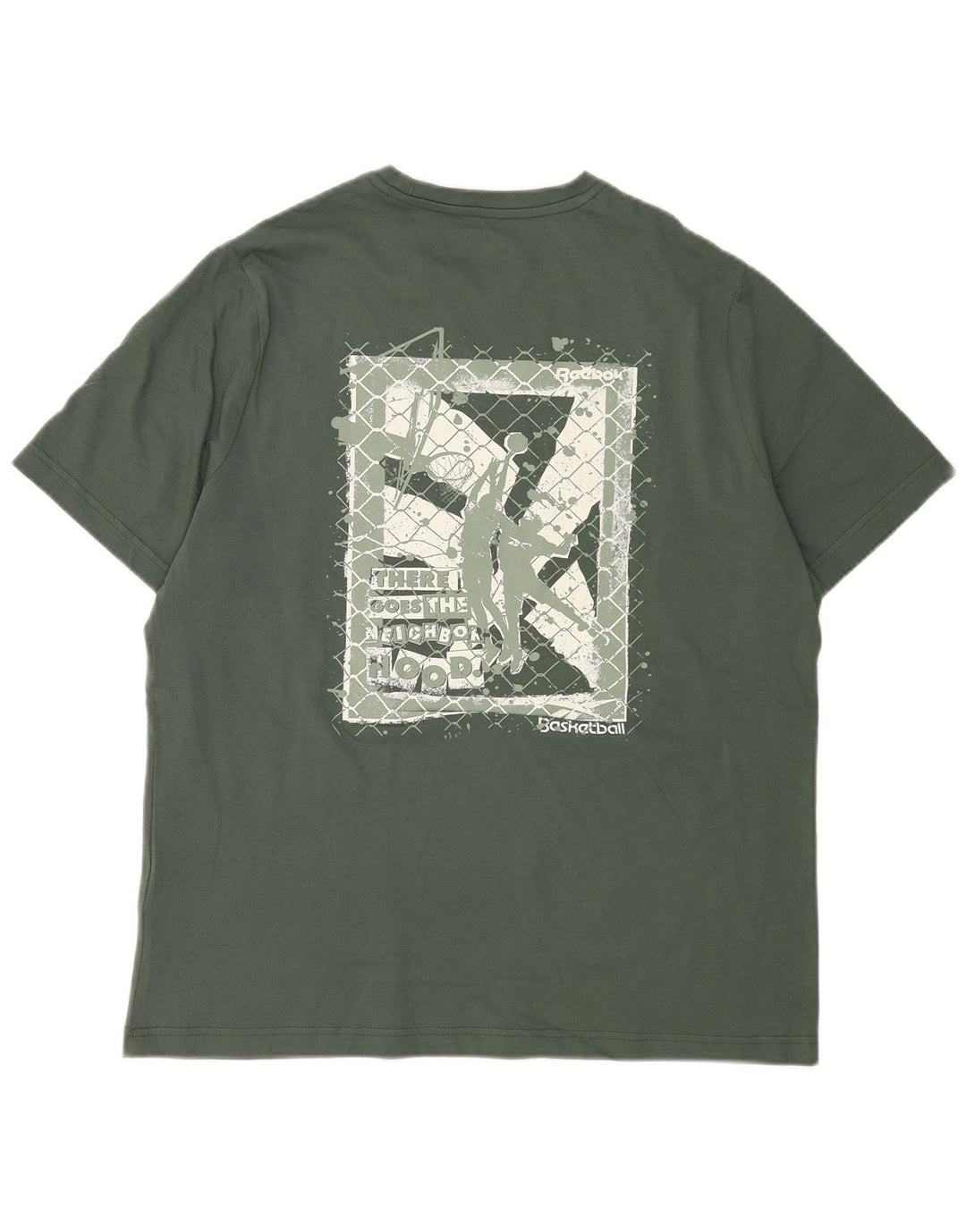Reebok Herre grafisk T-shirt Top mellemgrøn bomuld
