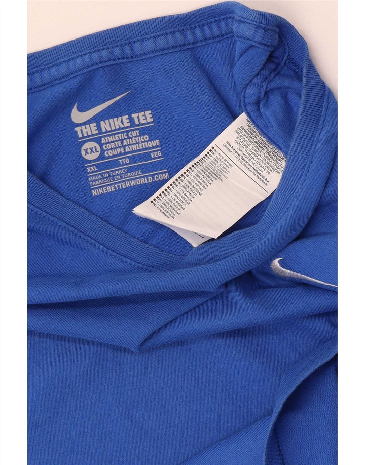 Nike T-shirt top i atletisk snit til mænd 2XL blå bomuld