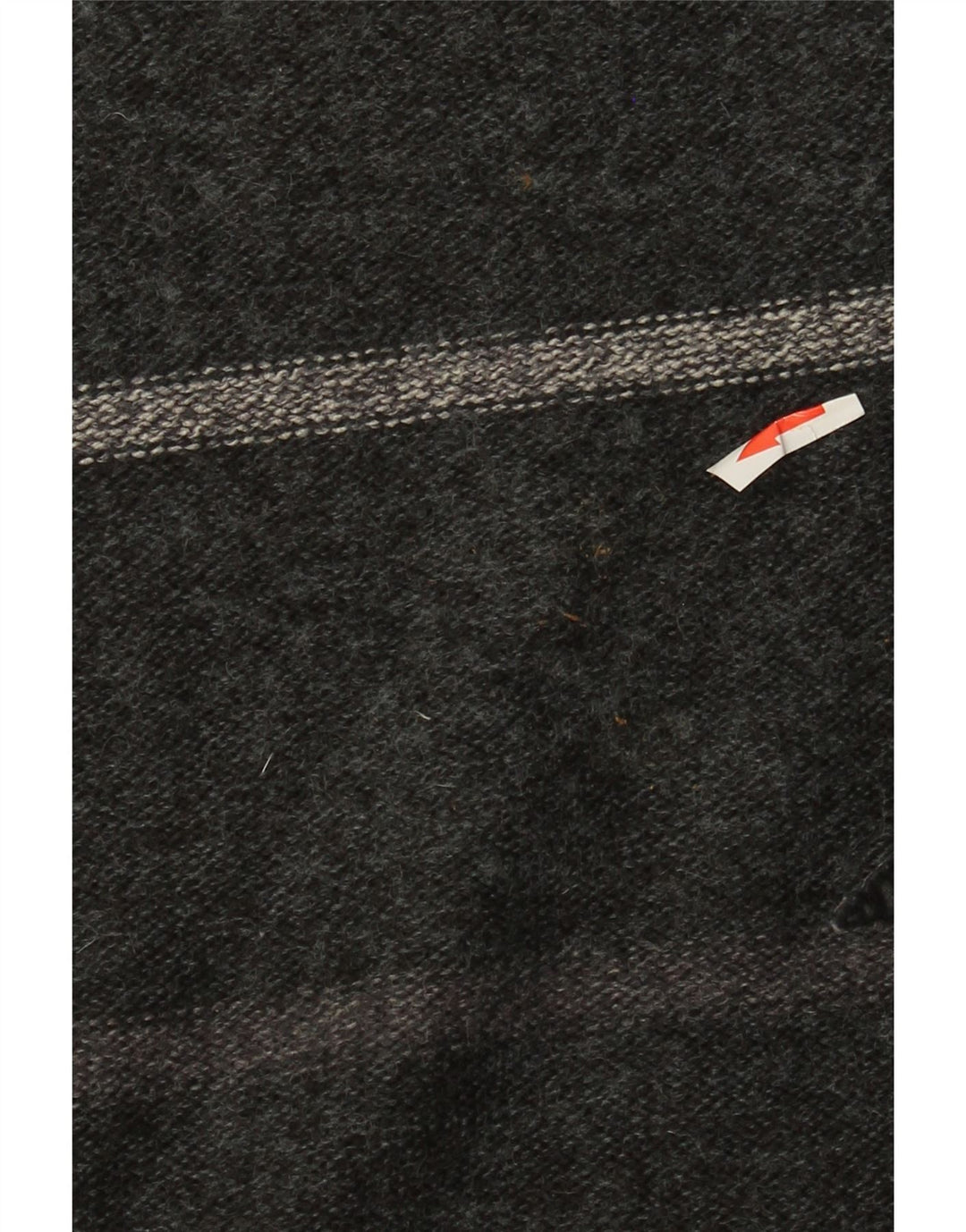 Vintage herre rund hals sweater mellemgrå geometrisk akryl