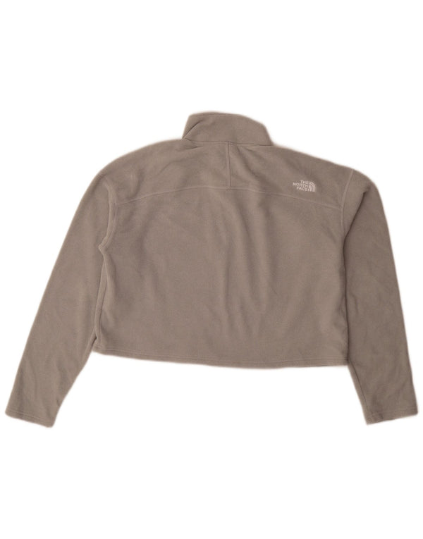 The North Face Dame Oversized Crop Fleece Jumper UK 16 Large Grey