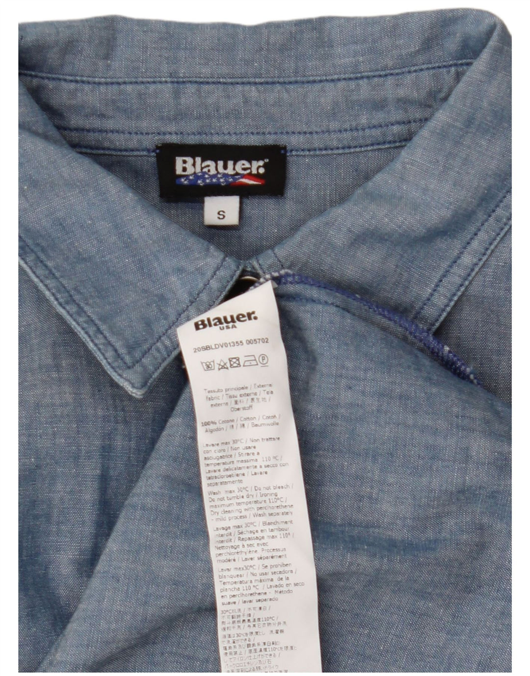 BLAUER Military Pullover Skjortekjole til kvinder UK 10 Small Blue Cotton