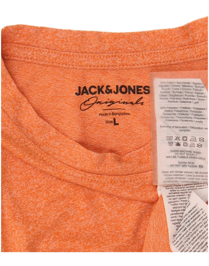 Jack & Jones Herre T-Shirt Top Stor Orange Flecked Bomuld
