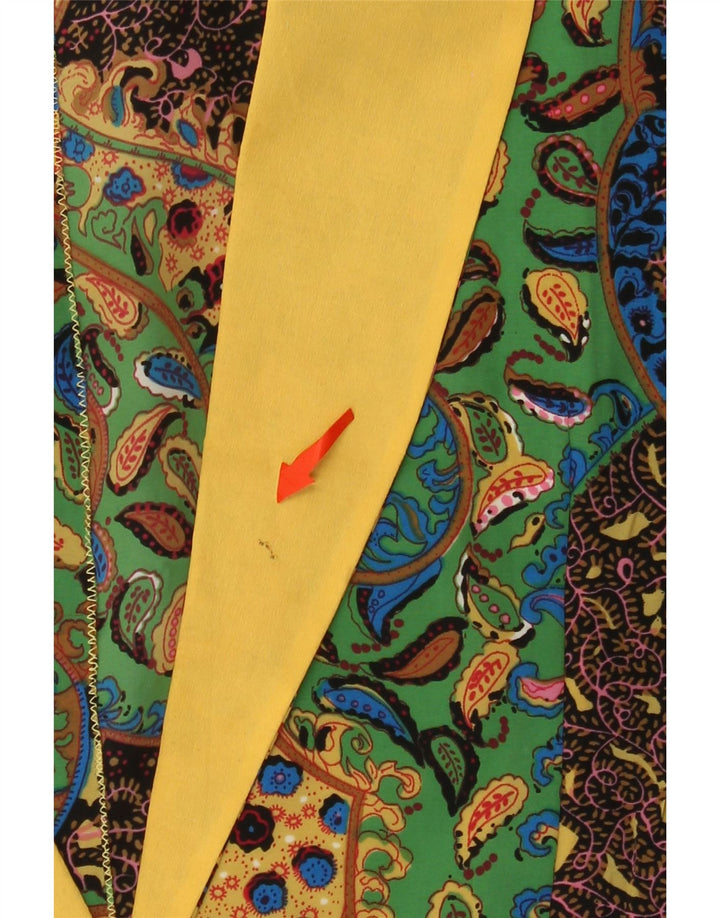 VINTAGE Kortærmet blazerjakke til kvinder UK 14 Stor Flerfarvet