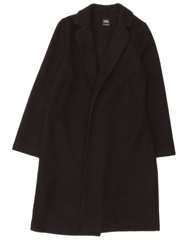 Zara Womens Open Overcoat UK 14 Medium Black