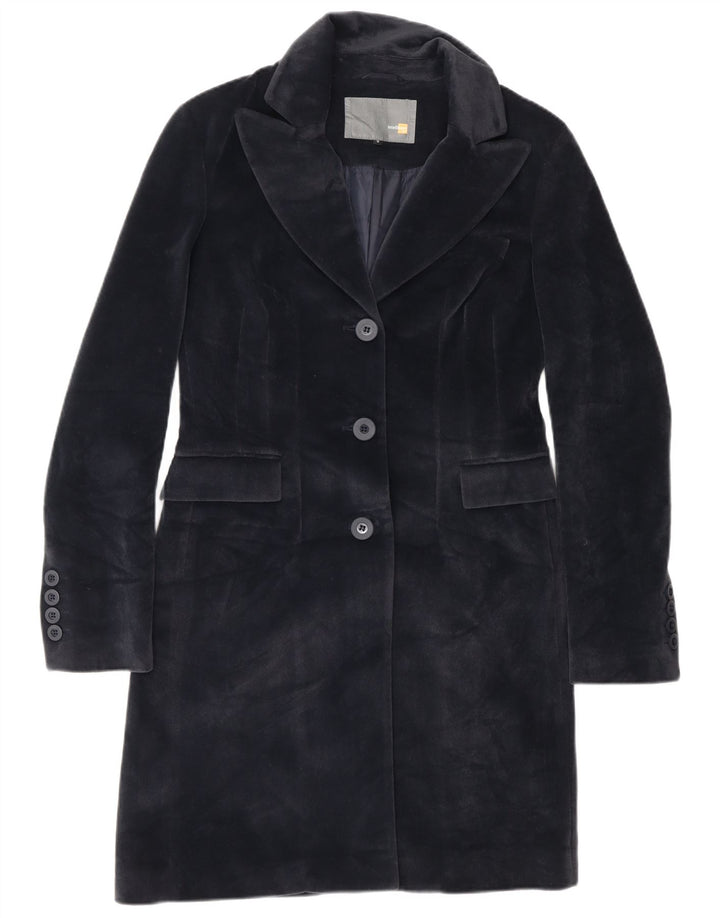 Vintage overfrakke til kvinder UK 10 Lille marineblå polyester