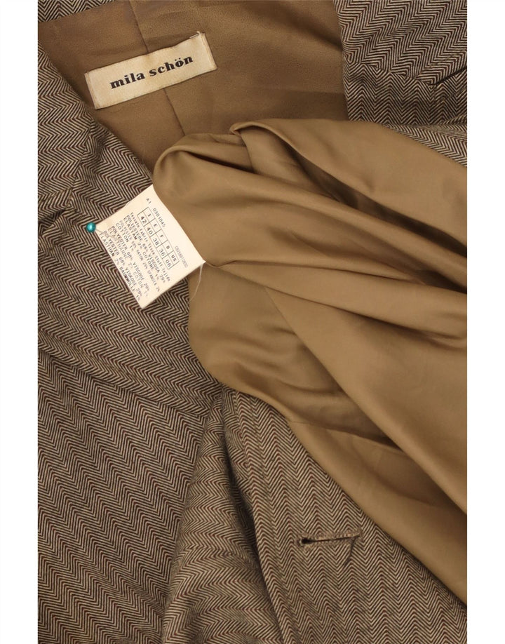 Mila Schon Dame 2 Button Blazer Jacket IT 42 Medium Khaki Sildeben